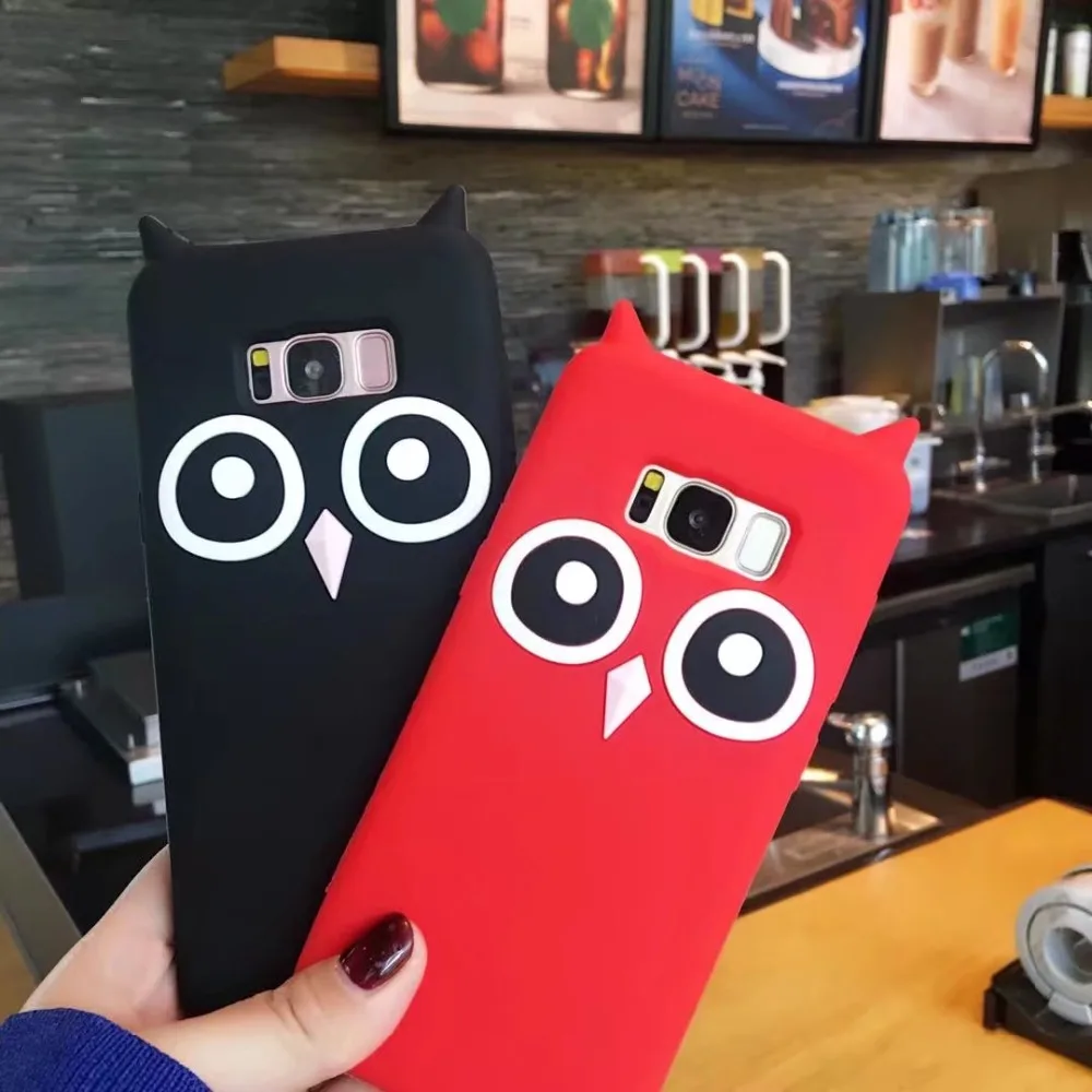 Примечание 8 чехол Мода Мультфильм Сова Силиконовый противоударный для Samsung Galaxy S8