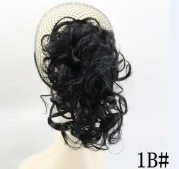 # 1B JOY& BEAUTY, 12 дюймов, синтетические волосы, короткие, кудрявые, конский хвост, вечерние волосы, маленький конский хвост, блонд, накладные волосы на заколках - Цвет: # 1B