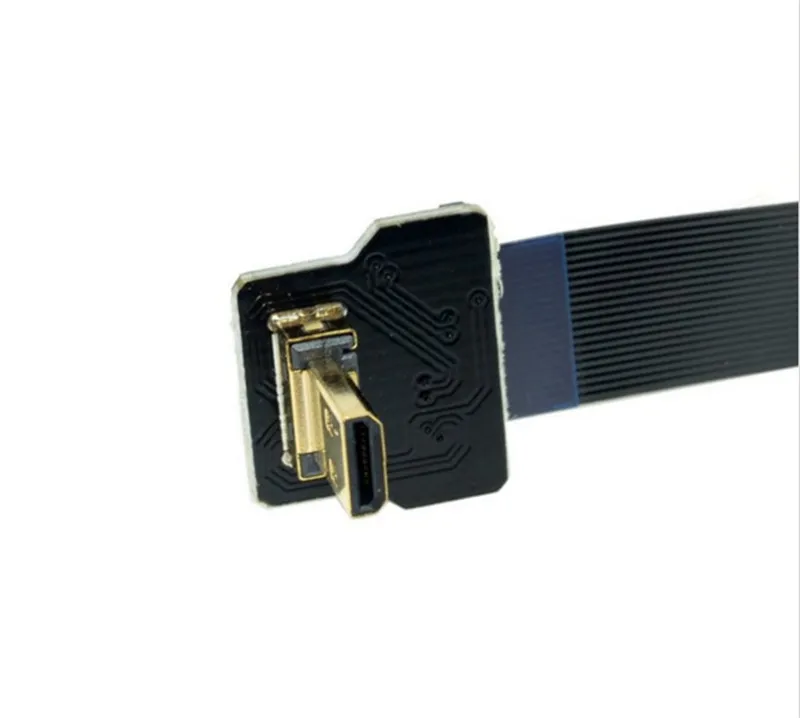 

0.5m 0.2m 90 Degree Down Angled FPV Micro HDMI Male to HDMI FPC Flat Cable for GoPro , Hero 4, GH4, BMPCC, A5000, A6000, A7R