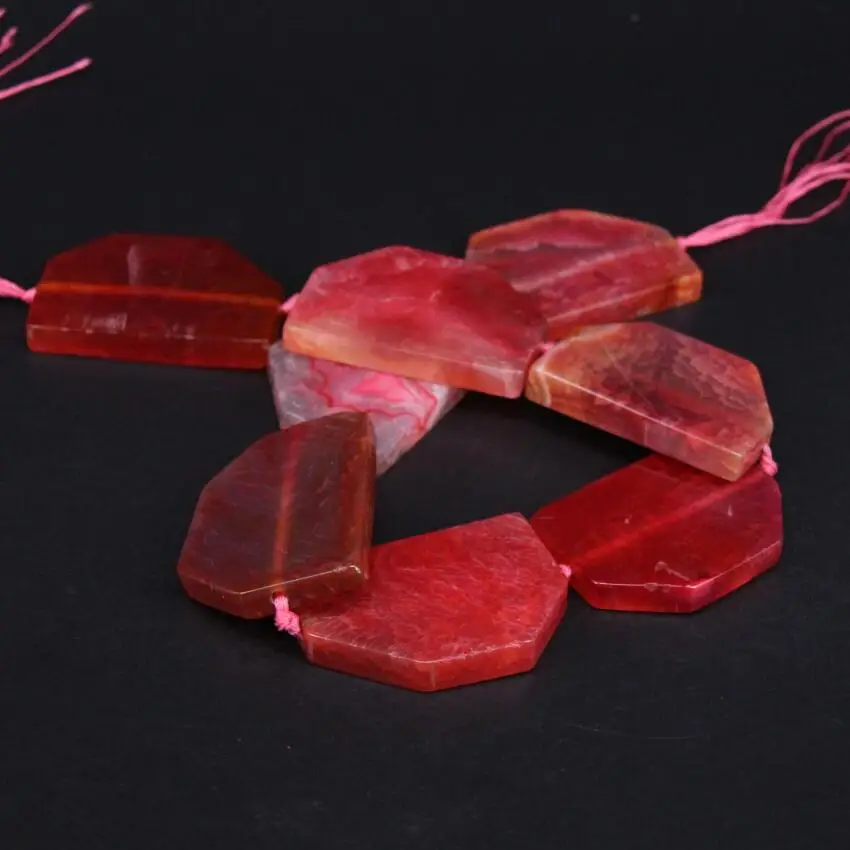 Бусины-кулоны из агата крупные натуральный красный кулон подвеска в виде ромба