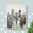 Современная абстрактная картина маслом на холсте, настенные плакаты с Манхэттенским мостом, настенные декоративные картины для декора гостиной