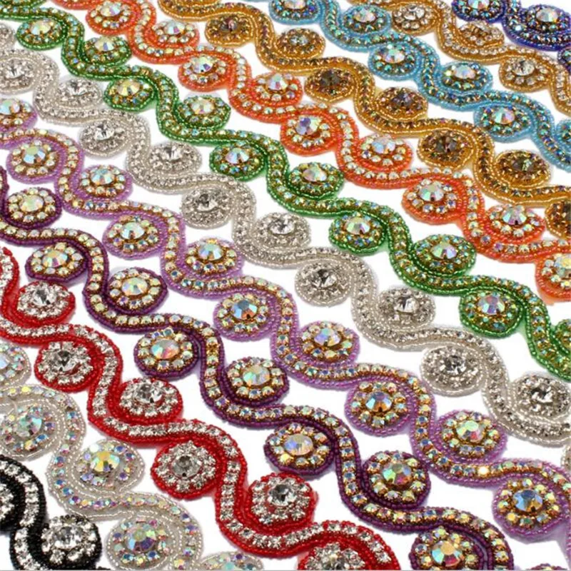 1 ярд кристально прозрачные стразы с украшением в виде кристаллов Аппликация