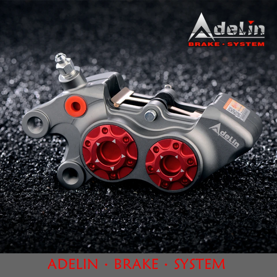 Тормозные суппорты для мотоциклов Adelin ADL-11 универсальные HF6 40 мм 4 поршня ЧПУ