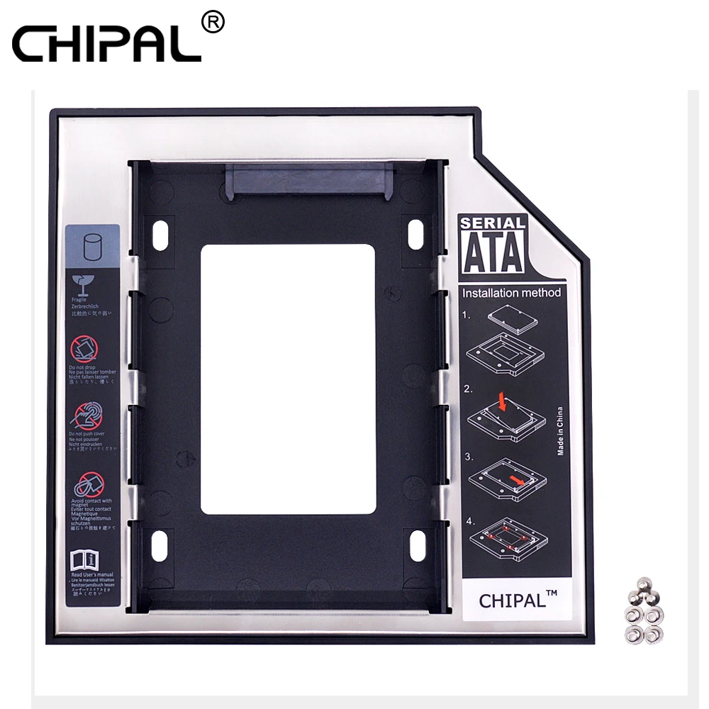 CHIPAL Универсальный 2nd HDD Caddy 12,7 мм SATA 3,0 2," SSD чехол для жесткого диска адаптер+ светодиодный индикатор для ноутбука CD DVD-ROM Optibay