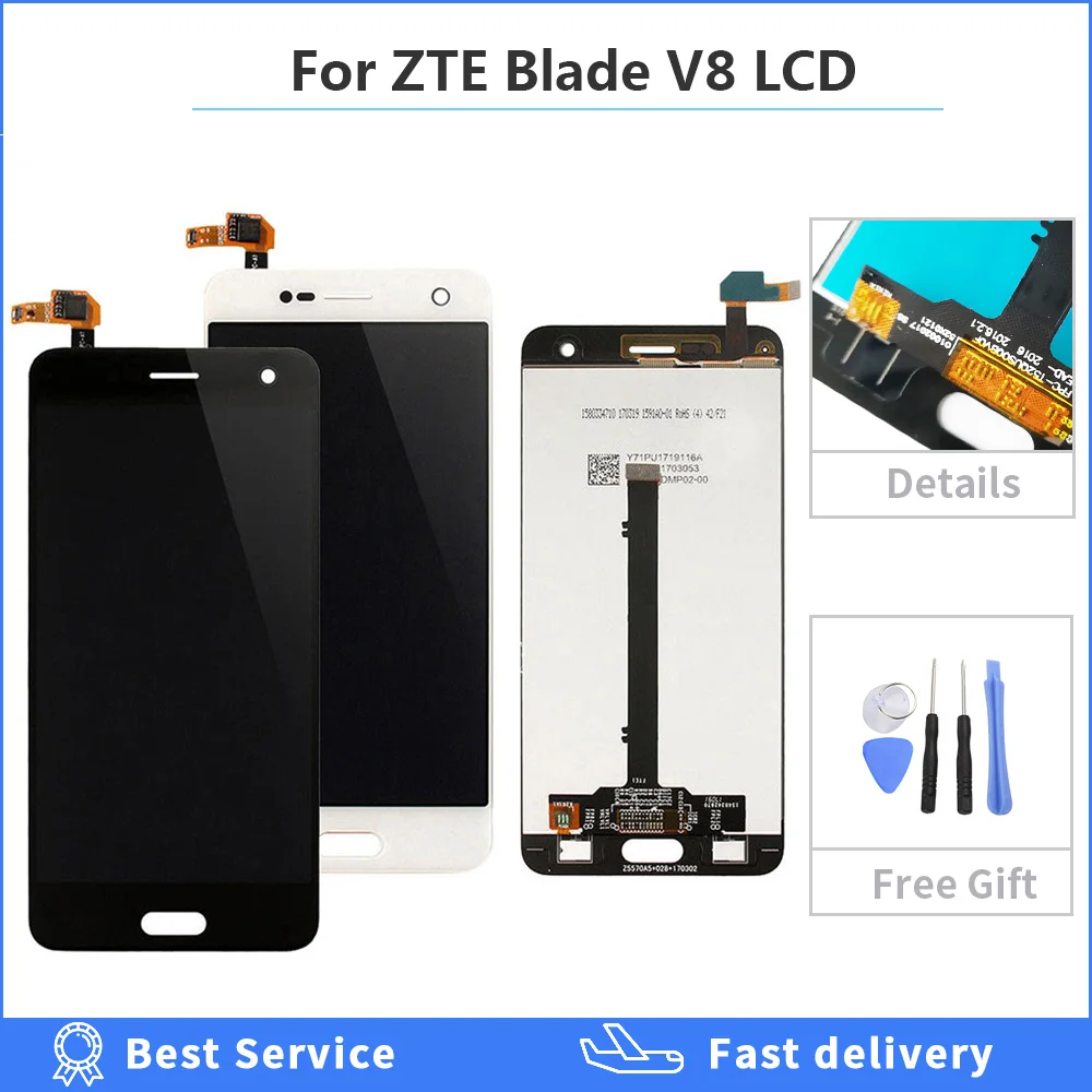 

5.2" For ZTE Blade V8 BV0800 LCD Display Touch Screen Replacement Digitizer Assembly For ZTE Blade V8 V 8 Display Phone Repair