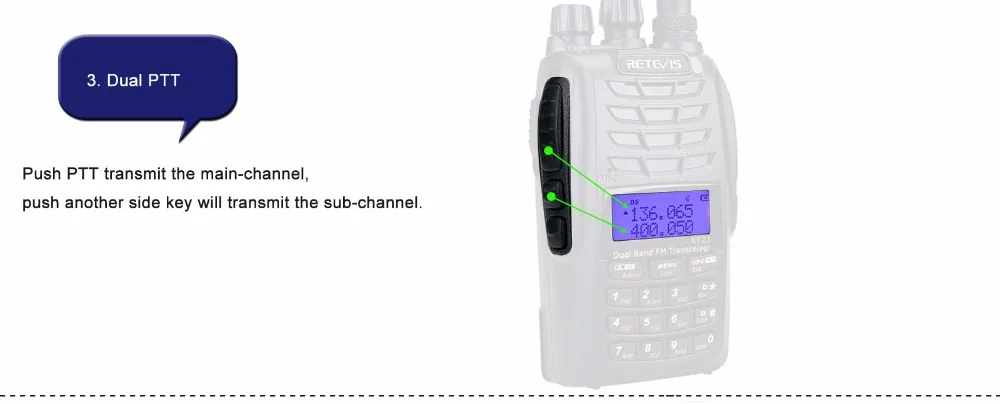 Retevis RT23 рация кросс-Диапазонный ретранслятор UHF+ VHF 136-174+ 400-480 МГц двойной PTT двойное получение 1750 Гц 1600 мАч Ham Радио A9122A