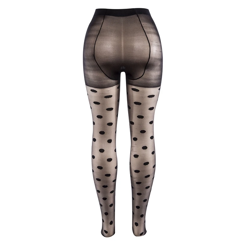 Сексуальные черные чулки в горошек колготки женские прозрачные нейлоновые Ретро