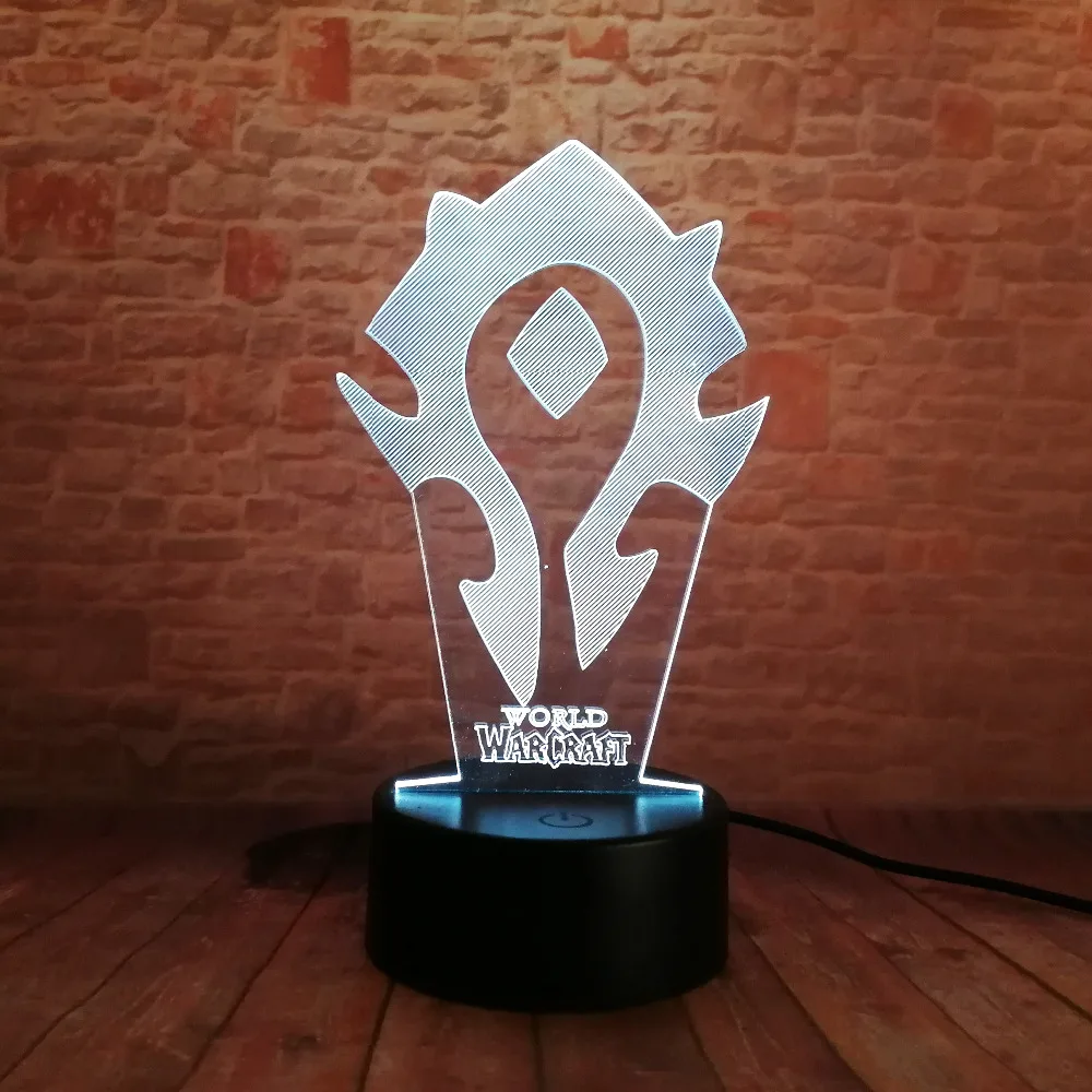 3D иллюзия WOW World of Warcraft дорожные знаки 7 цветов настольный ночник светильник для
