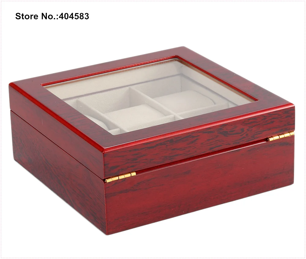 New Professional Exquisite Luxury 6 Glossy Mahogany Wood Lacquered Large Watch Jewelry Bracelet Box | Украшения и аксессуары