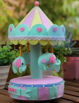 2 8 стилей креативная резка Войлок diy ремесло торт цветок с музыкальной коробкой для детей специальный Рождественский подарок войлок - Цвет: 2