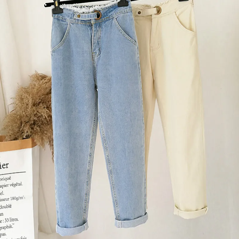 Женские джинсы с высокой талией обтягивающие штаны до щиколотки шаровары