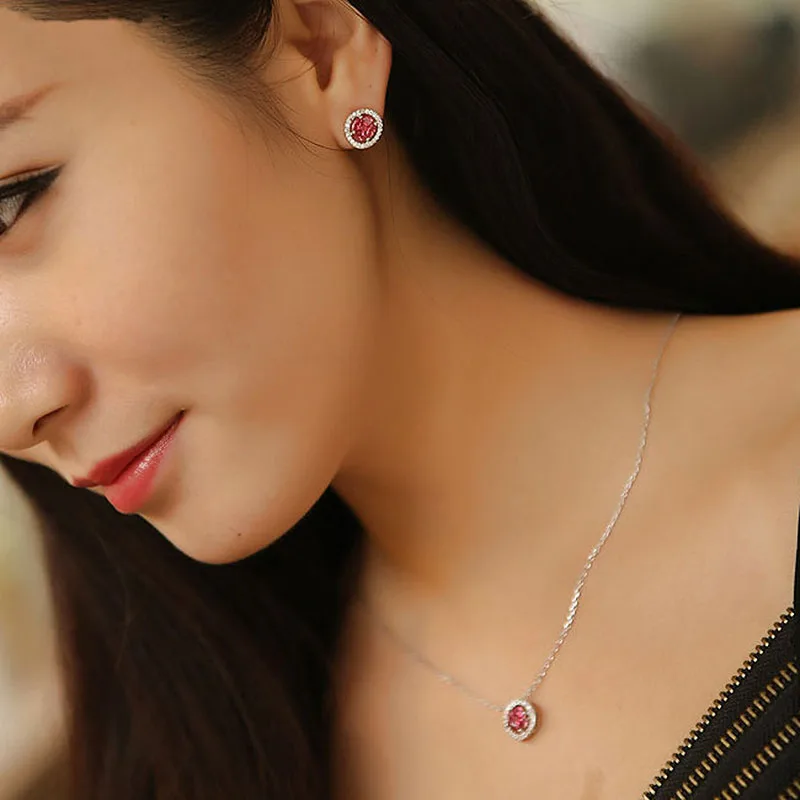 Женский набор ювелирных изделий Классические круглые серьги с цирконием