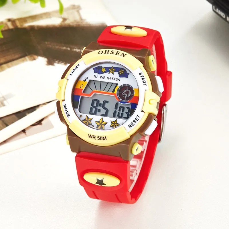 Хит продаж 2020 OHSEN цифровой бренд quartz детские наручные часы girls 50M