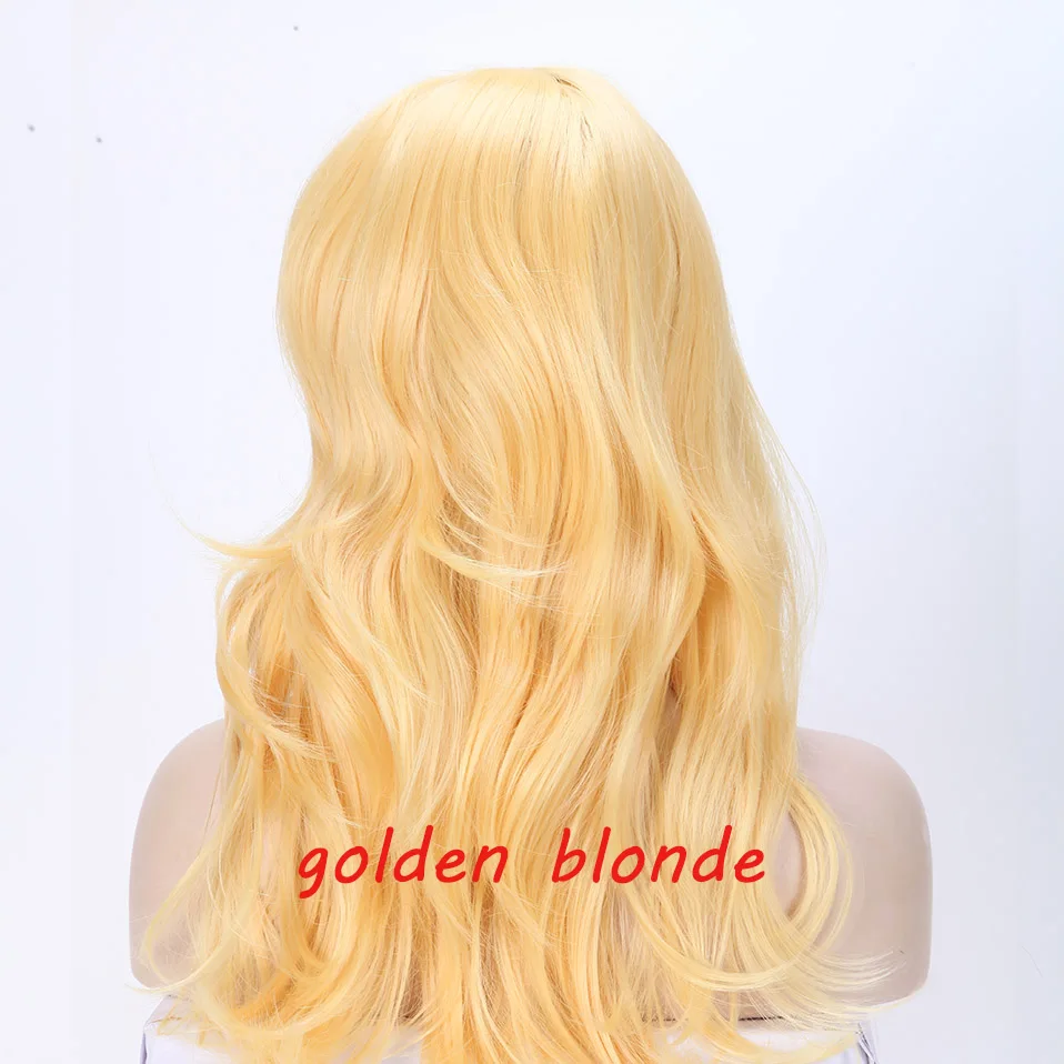 golden blonde S-noilite длинные волнистые косплей красный зеленый Puprle розовый черный синий серебристый серый коричневый синтетические волосы парики - Цвет: golden blonde