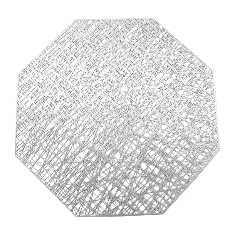 Silver Mat 1 шт. пластиковые столовые приборы креативные столовые приборы Восьмиугольные Нескользящие Коврики для кухонного стола Жаростойкие подставки - Цвет: Silver Mat