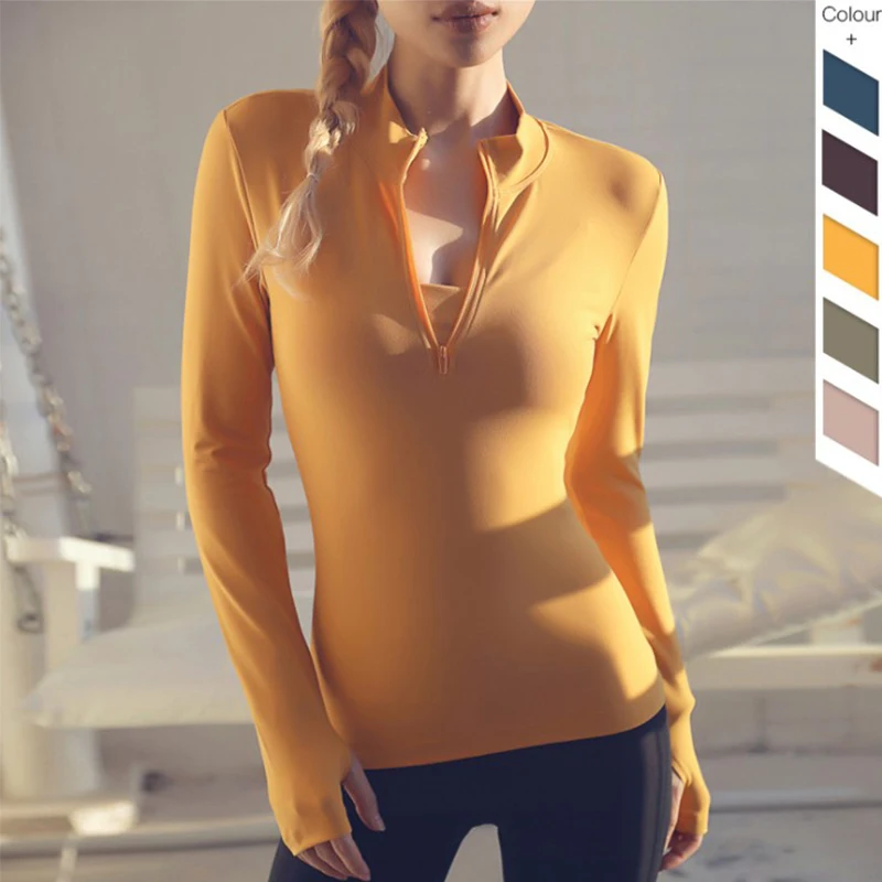 Long Sleeve Shirt Yoga Top Fitness Female T-shirt Sport Sports Wear For Women Gym Workout | Спорт и развлечения