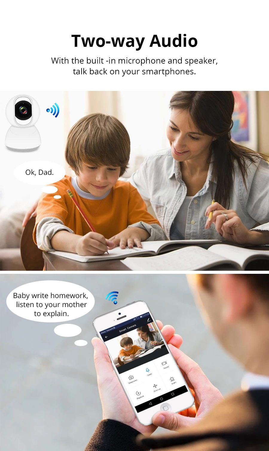Tuya WiFi CCTV камера 1080P Интерком стандарт ONVIF Умный дом Охранная сигнализация