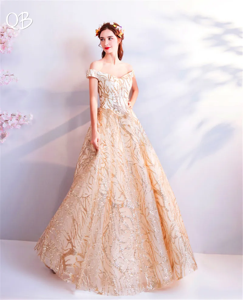 Женское ТРАПЕЦИЕВИДНОЕ вечернее платье элегантное бальное цвета шампанского с