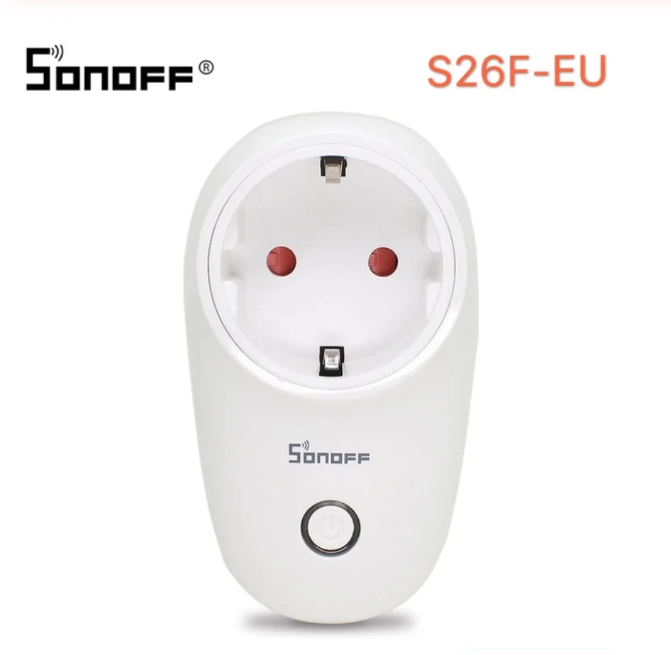 Sonoff S26 WiFi базовая умная розетка EU-type F S26F Беспроводная штепсельная розетка умная домашняя розетка работает с Alexa Google Assistant