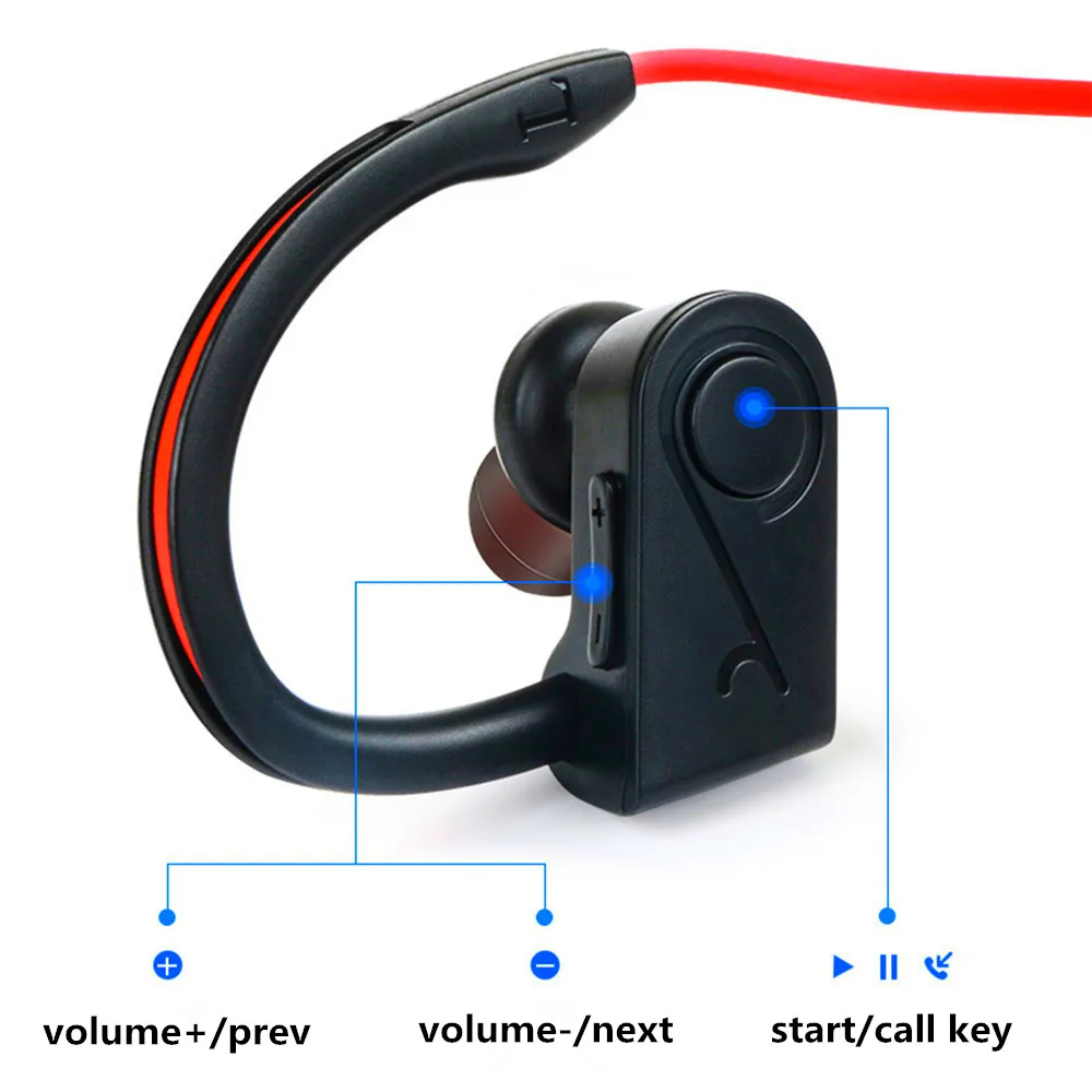Водонепроницаемые беспроводные наушники с пламенем, Bluetooth спортивные наушники с шумоподавлением, гарнитура с микрофоном для iPone X для Xiaomi Andriod