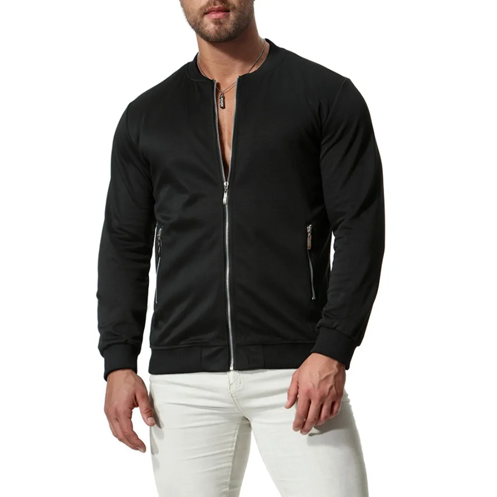2019 Spring Men's Zipper Jackets Male Casual Hop Slim Fit Pilot Coat Men Clothing bomber jacket mens jackets and coats | Мужская
