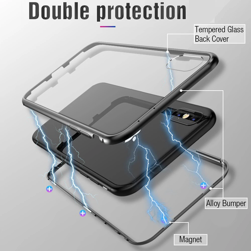 Магнитный металлический чехол KISSCASE для iPhone X 6 6S 7 8 Plus магнитные чехлы из
