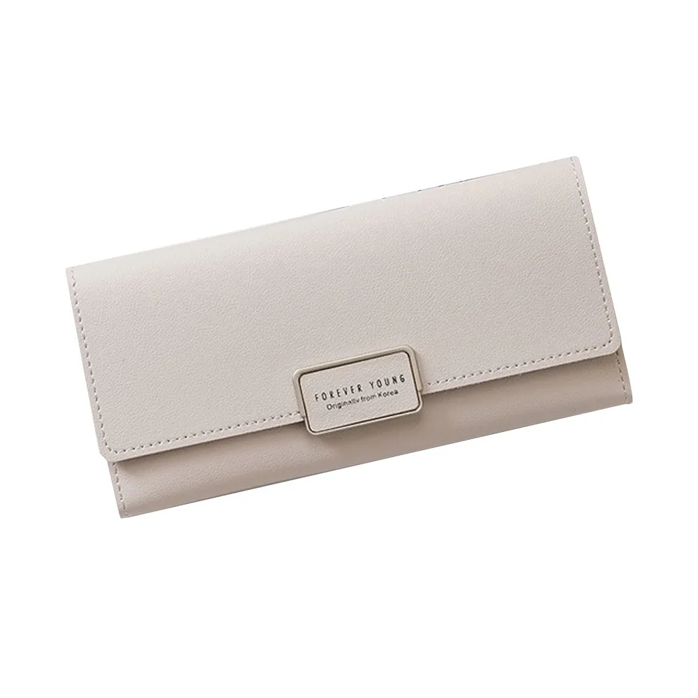 fashion Wallet long Zipper Multi Card Position Leather Coin Purse women Card Holder Leather wallet women casual wallet - Цвет: GY