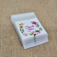 100pcslot write thank you plastic transparent cellophane baking candy cookie gift bag for wedding birthday party favors