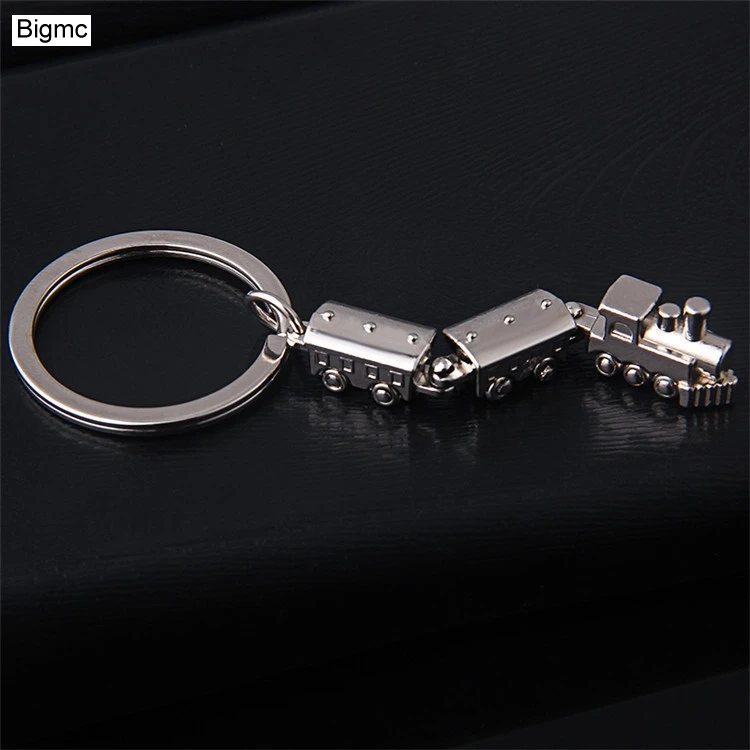 1 piece Train Keychain New Fashion Metal Car Men Women Key Chain Party Gift jewelry Small train Bag Pendant Ring K1298 | Украшения и