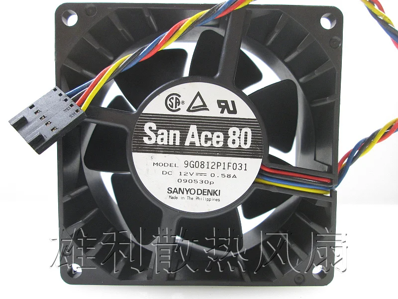 Бесплатная доставка Sanyo San Ace 80 9G0812P1F031 12В 0.58A 8038 8 см 80*80*38 мм вентилятор сервера|server