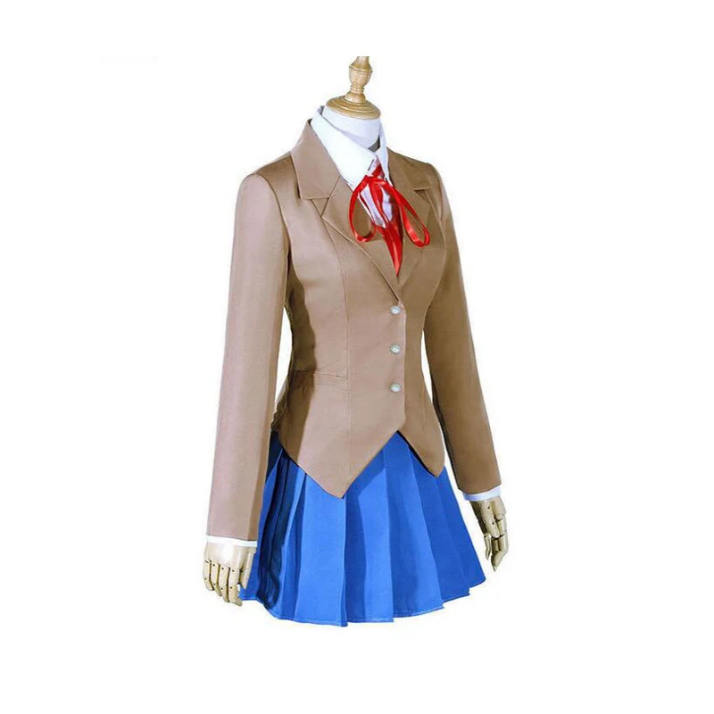 Doki Literature Club Natsuki Monika Yuri Sayori Girls Женская Школьная форма Косплей Костюм |
