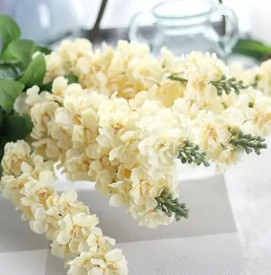Йо Чо 3 браши Larkspur Hyacinth Snapdragon Искусственные цветы Свадебный подарок Шелковый Цветок День Рождения Вечеринка офис Декор - Цвет: champagne