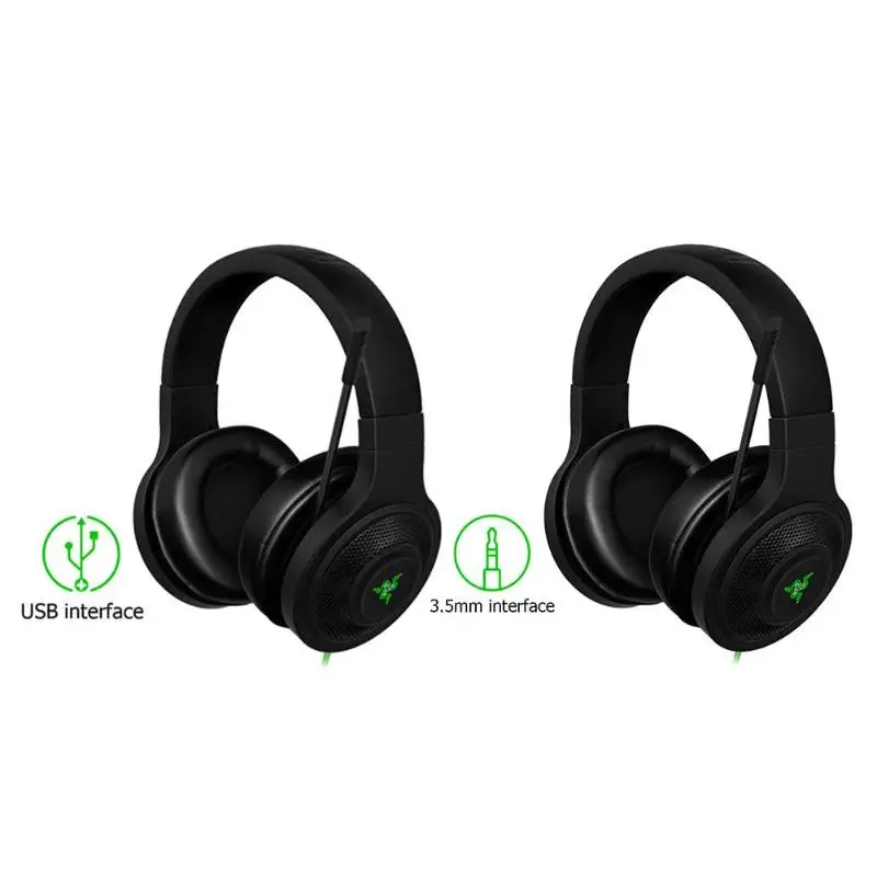 Razer kraken основные стандартные наушники с шумоизоляцией Накладные наушники Проводная игровая гарнитура аналоговые 3,5 мм USB наушники с микро