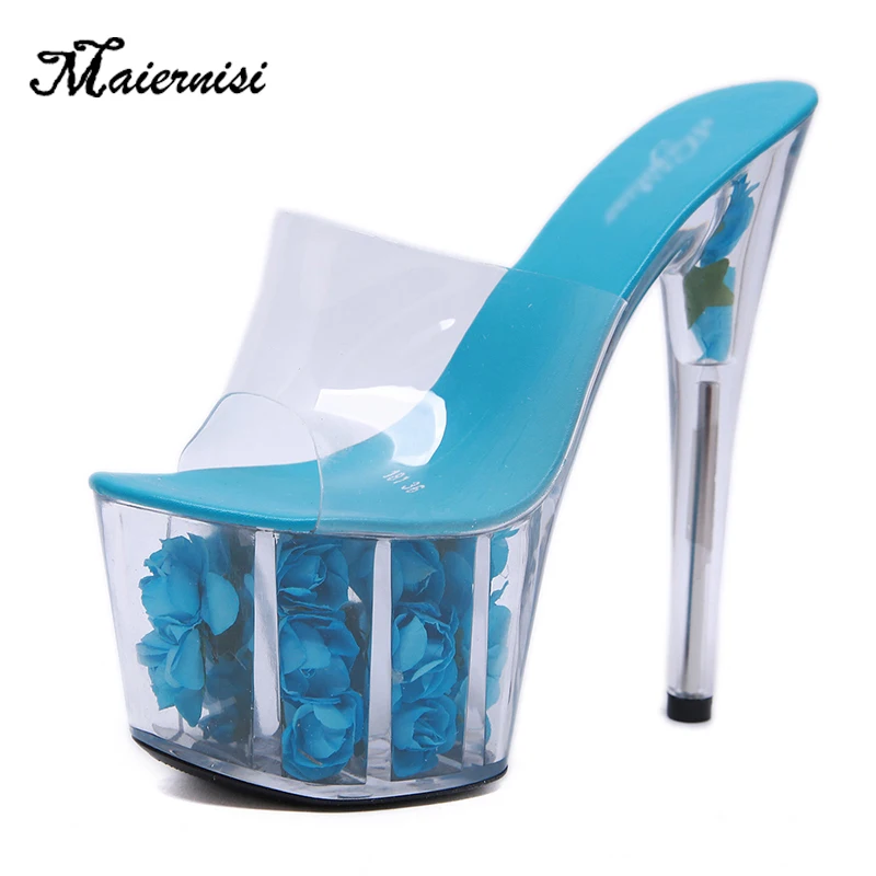 Женские туфли на платформе MAIERNISI тонком каблуке очень высокий каблук 17 см тапочки