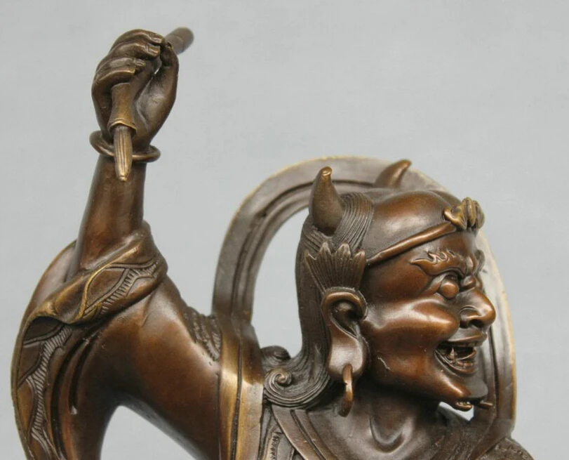 17 Китайский Миф Осирис Властелин ада суди Мужская статуя смерти Бронзовая