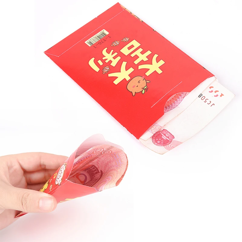 6 шт./компл. традиционный Hongbao новогодний красный монета на удачу сумка китайский красный конверт с животными заполните конверт для денег подарок