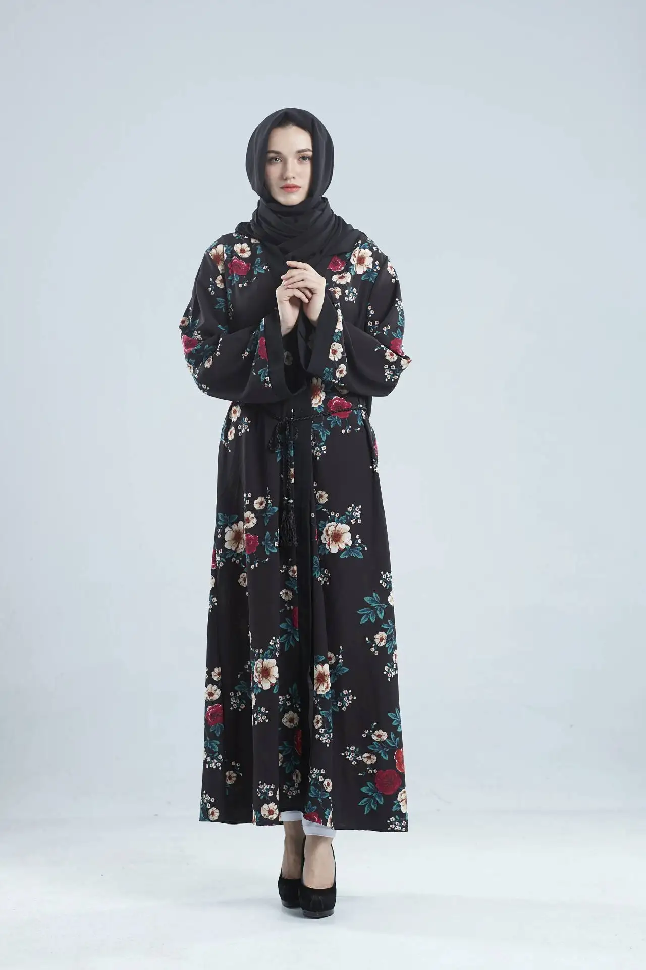 Новинка мусульманский женский кардиган исламский халат Eid al-Fitr платье с принтом