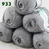lot of 6 skeins fine lace soft wool acrylic cashmere yarn knitting gray 933