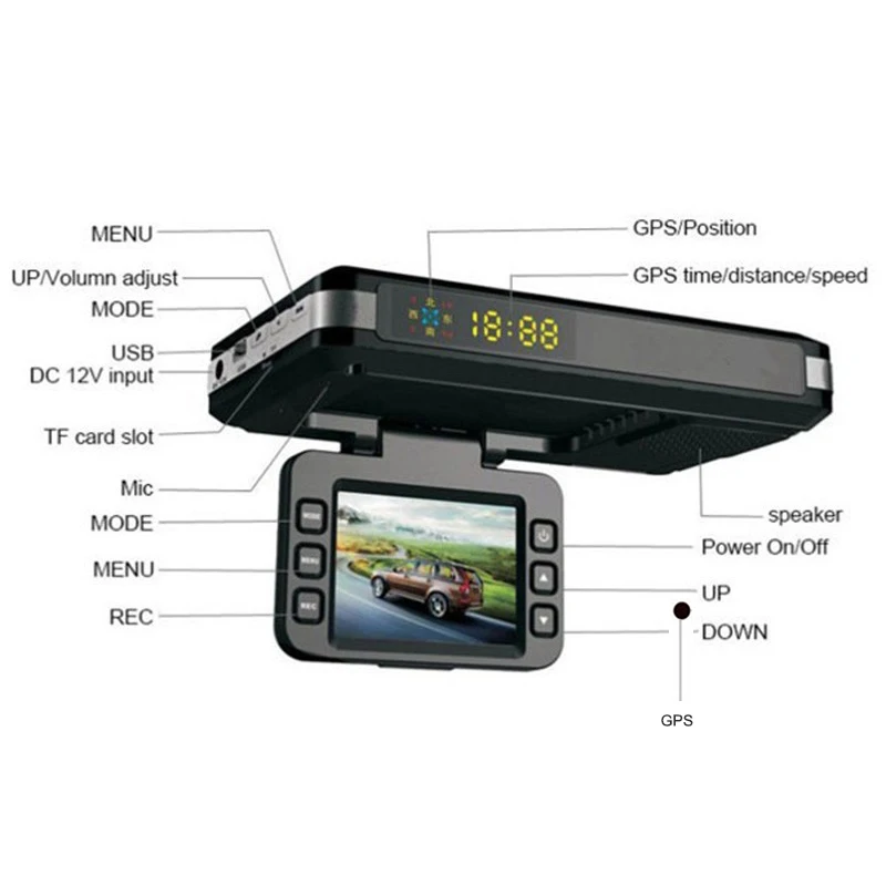 QUIDUX 3 в 1 Русский голосовой радар детектор Dvr камера Анти Автомобильный
