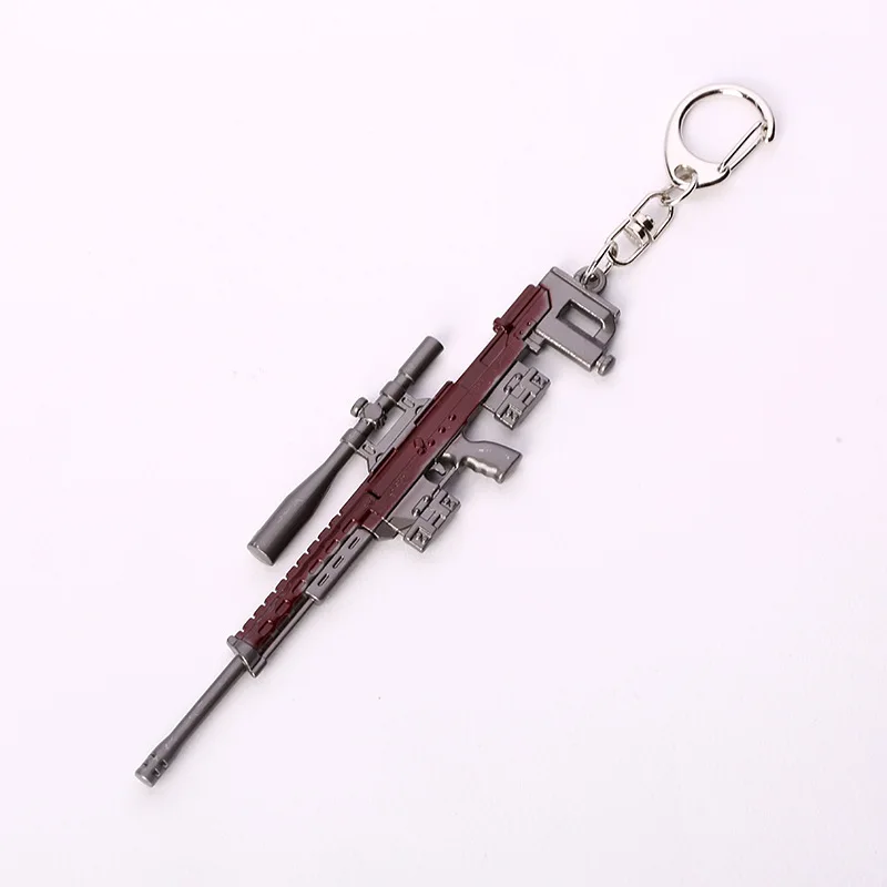 Game PUBG Action Figures 98K AWM Playerunknown's Battlegrounds Props Alloy Armor Model Key Chain Chicken Dinner for Gift | Игрушки и