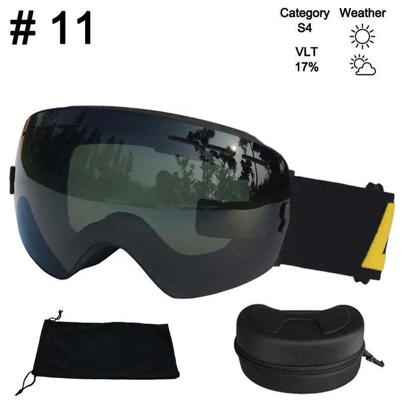 Color 11 With Box LOCLE CE сертификация лыжные очки противотуманные двухслойные UV400 большие Лыжные маски сноуборд очки лыжные очки - Цвет: Color 11 With Box
