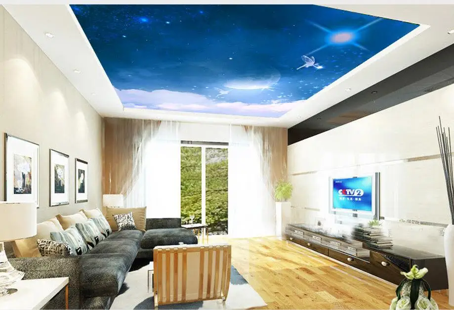 Фото настенная Фреска Фэнтези Луна эльф потолок 3d обои современные для гостиной