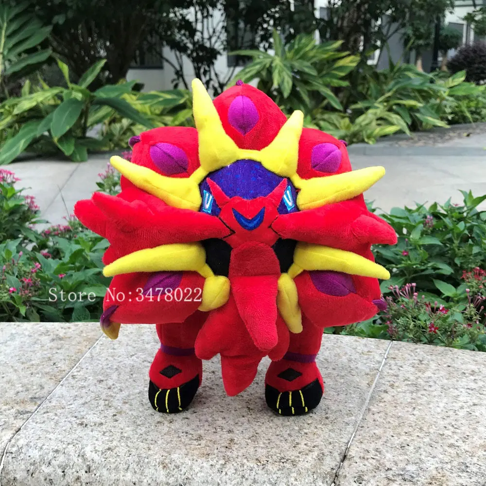 Новинка аниме блестящая мягкая плюшевая красная игрушка Solgaleo коллекция крутая