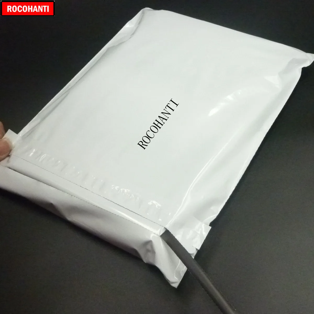 200x Заказные печатные почтовые сумки полиэтиленовые белого цвета с легким