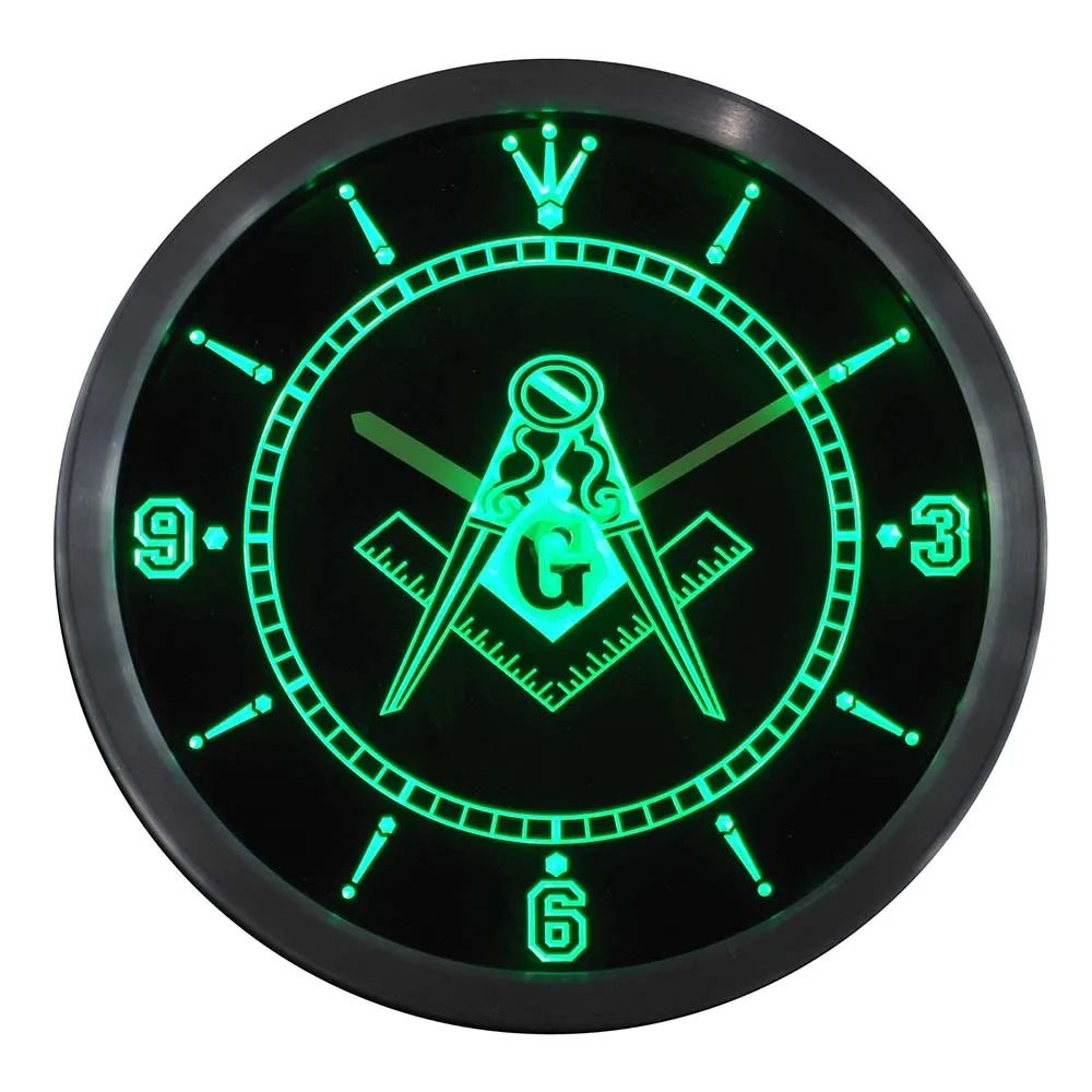 Nc0087 масонский масон Freemason неоновые светодиодсветодиодный настенные часы|wall clock|led