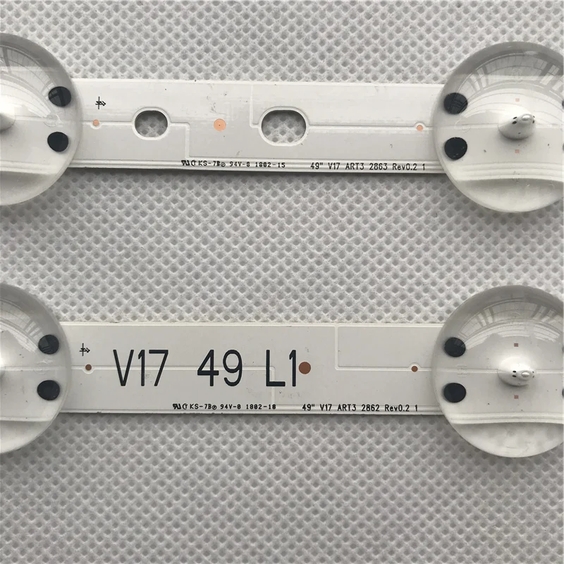 Оригинальный новый комплект 4 шт. Светодиодная лента для LG 49UV340C 49UJ6565 49UJ670V V17 49 R1 L1