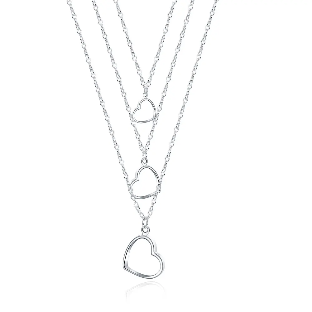 Fashion Party Three Hearts Necklace Women Jewelry Chain Choker for Pendant Necklaces Gift Men and | Украшения и аксессуары