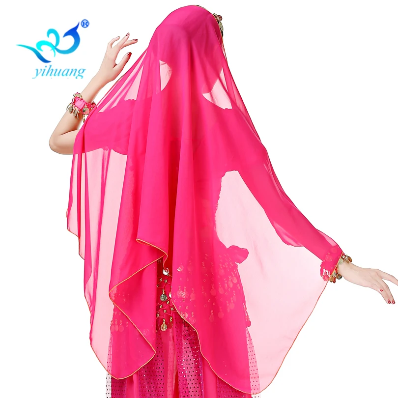 

Indian Dance Scarf Head Veil Belly Dance Accessory Dance Performance Wear Halloween Cosplay Veil Head Chiffon