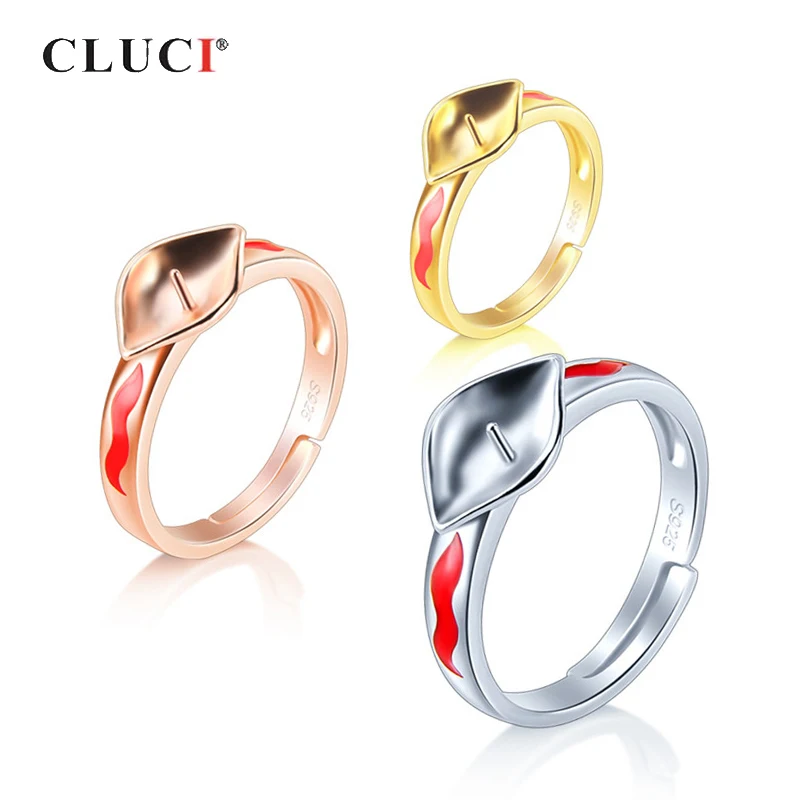

Женское кольцо с жемчугом CLUCI, регулируемое Открытое кольцо из серебра 925 пробы, кольцо из розового золота с регулируемым креплением, SR2200SB, 2019