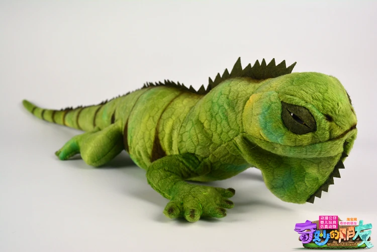 Зеленая ящерица персонализированная плюшевая игрушка хамелеон|toy chameleon|simulation